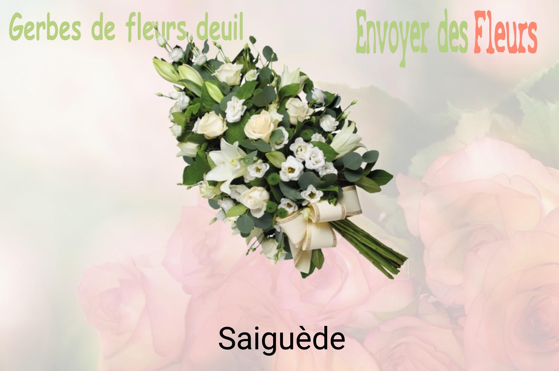 Gerbe de fleurs de deuil livrée à Saiguède
